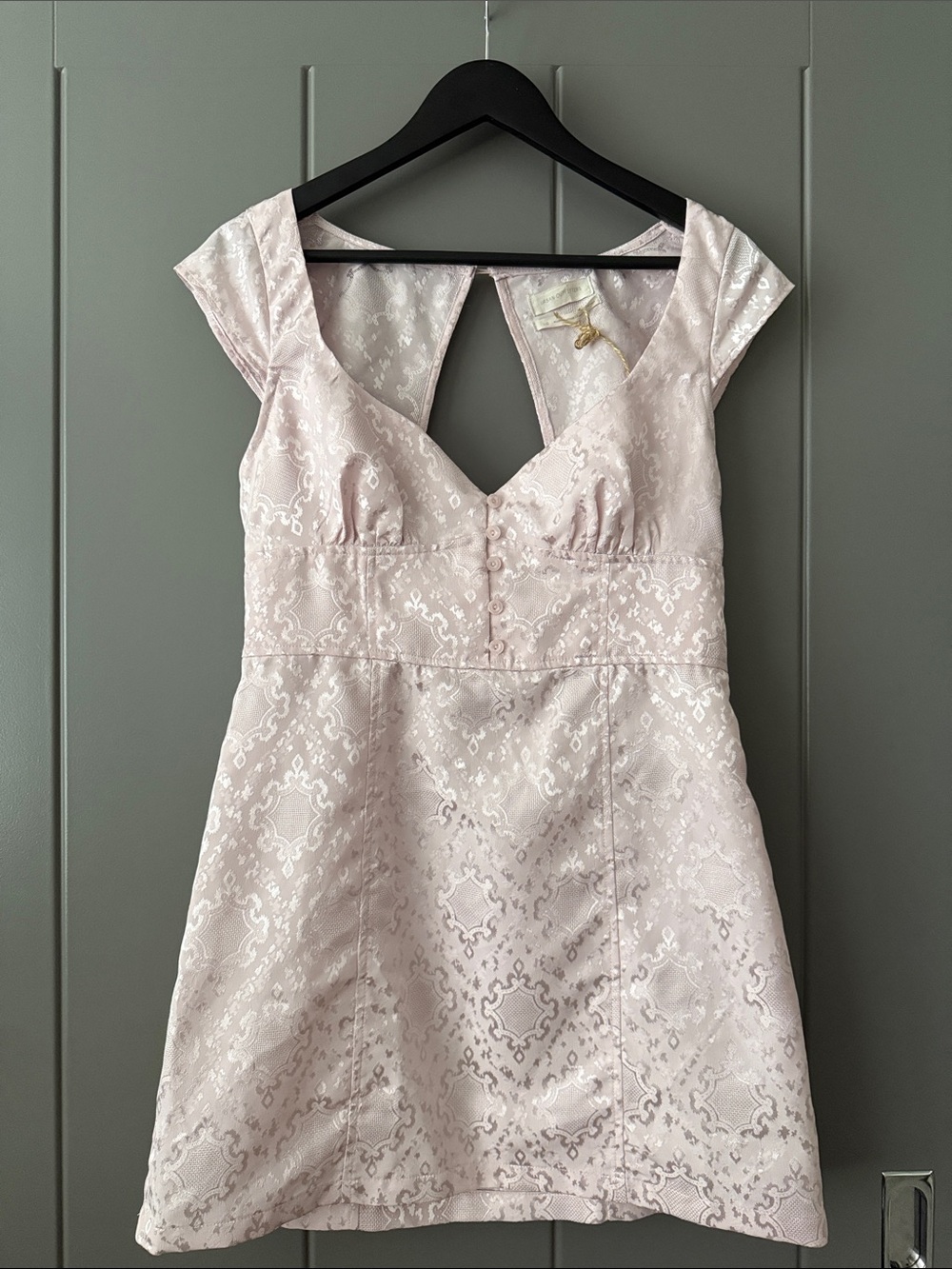 Urban Outfitters Light Pink Jacquard Mini Dress
